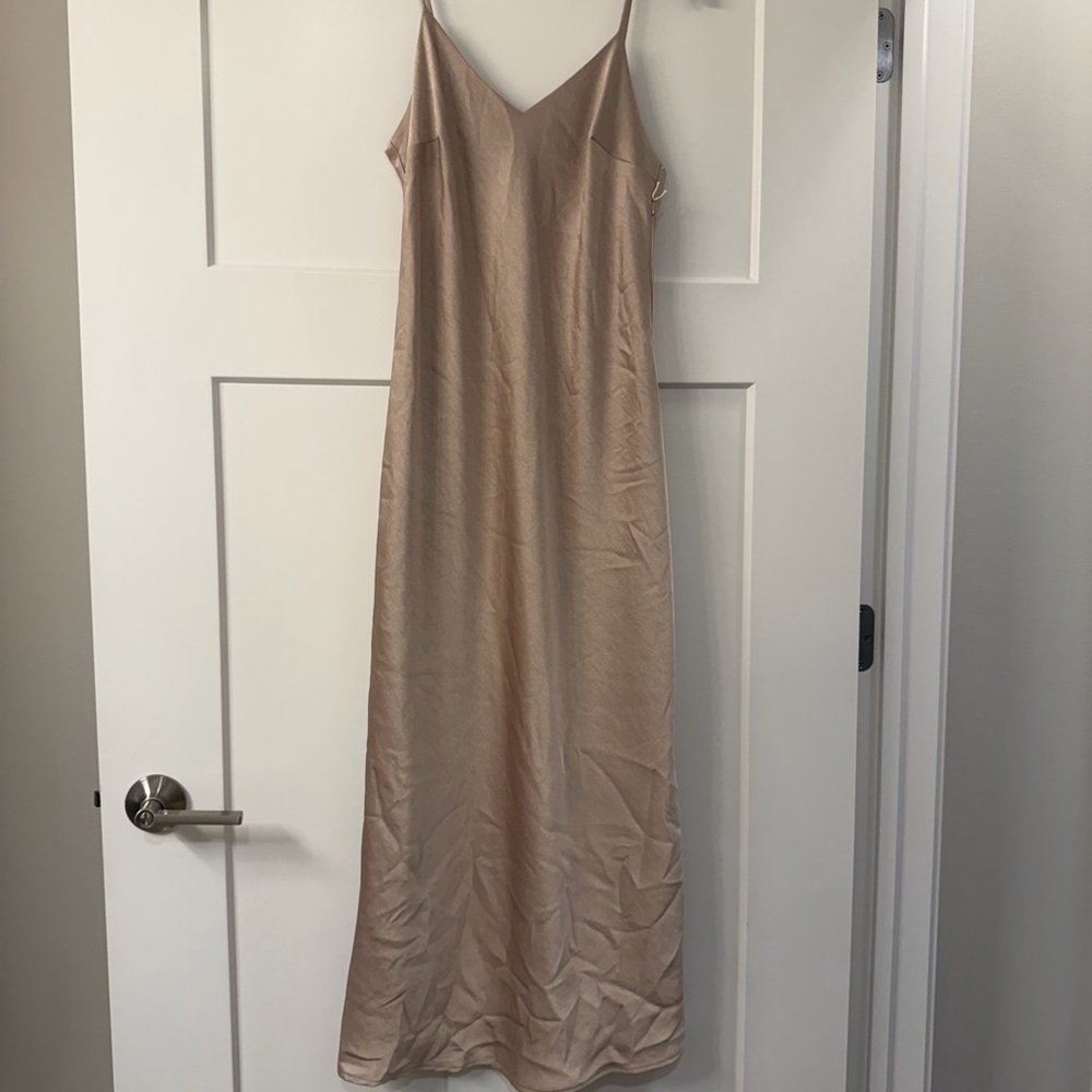 New Fifteen Twenty Bias MIDI Dress in color Almond. - Picture 3 of 14